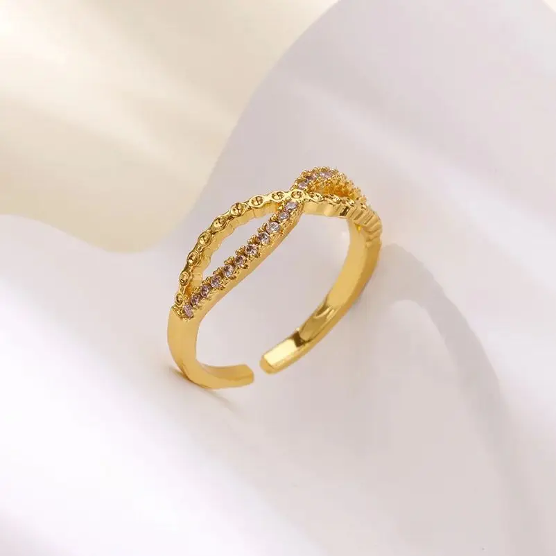Zircon Infinite Symbols Ring for Women Stainless Steel Jewelry