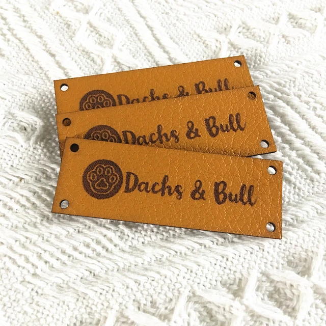 30pcs Personalized sewing tags for crochet Customize leather