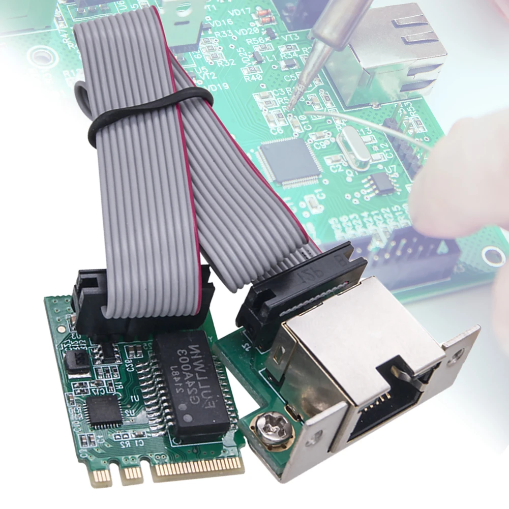 M.2 네트워크 카드 10/100/1000Mbps 이더넷 네트워크 카드 단일 포트 RJ45 M.2 A+E 이더넷 어댑터 Windows Linux용 RTL8111H 칩