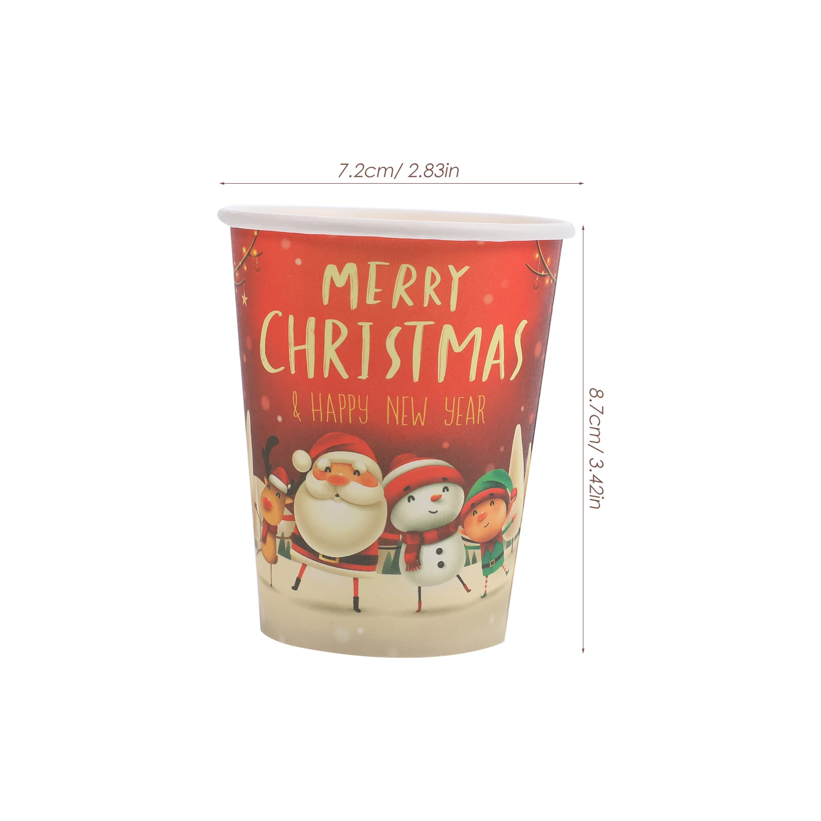 New Year Cartoon Paper Cup Party Supplies Christmas Theme Tableware Disposable Cups One-time Banquet Camping 32 Pcs