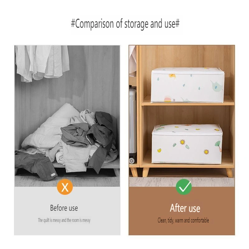 Kindergarten quilt storage bag, clothes moving packing bag, household finishing bag, cartoon large-capacity quilt storage bag 3