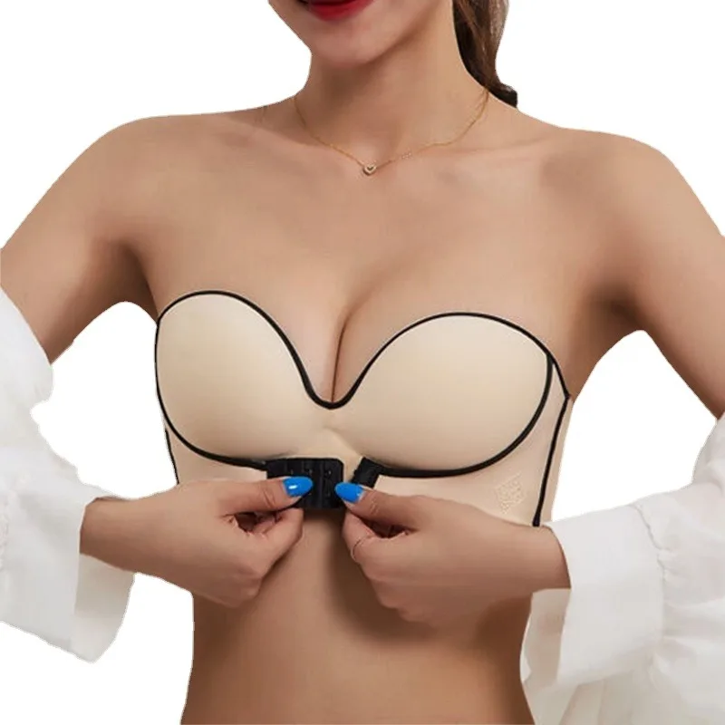 

Sexy Invisible Strapless Bras Front Buckle Lift Seamless Bra Women Bralette Push Up Lingerie Backless Brassiere Underwear