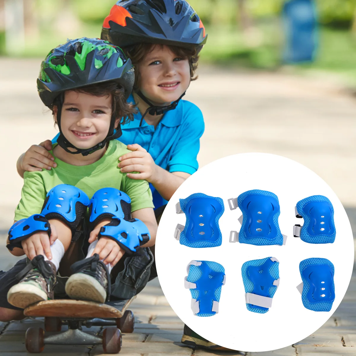 

6Pcs/Set Children Knee Pads Elbow Pads Wrist Guards Protective Gear Set For Roller Skating Skateboarding Cycling Sports Kit New