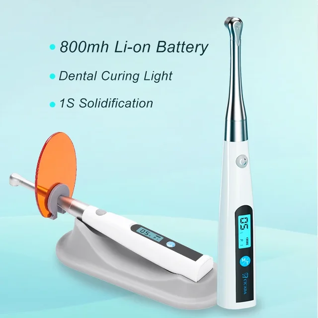 1S Cordless Dental LED Light Cure Lamp Metal head 5W 360 Degree Dental Curing Light 2200mAh Led Resin Cure Light Dentistry Tool