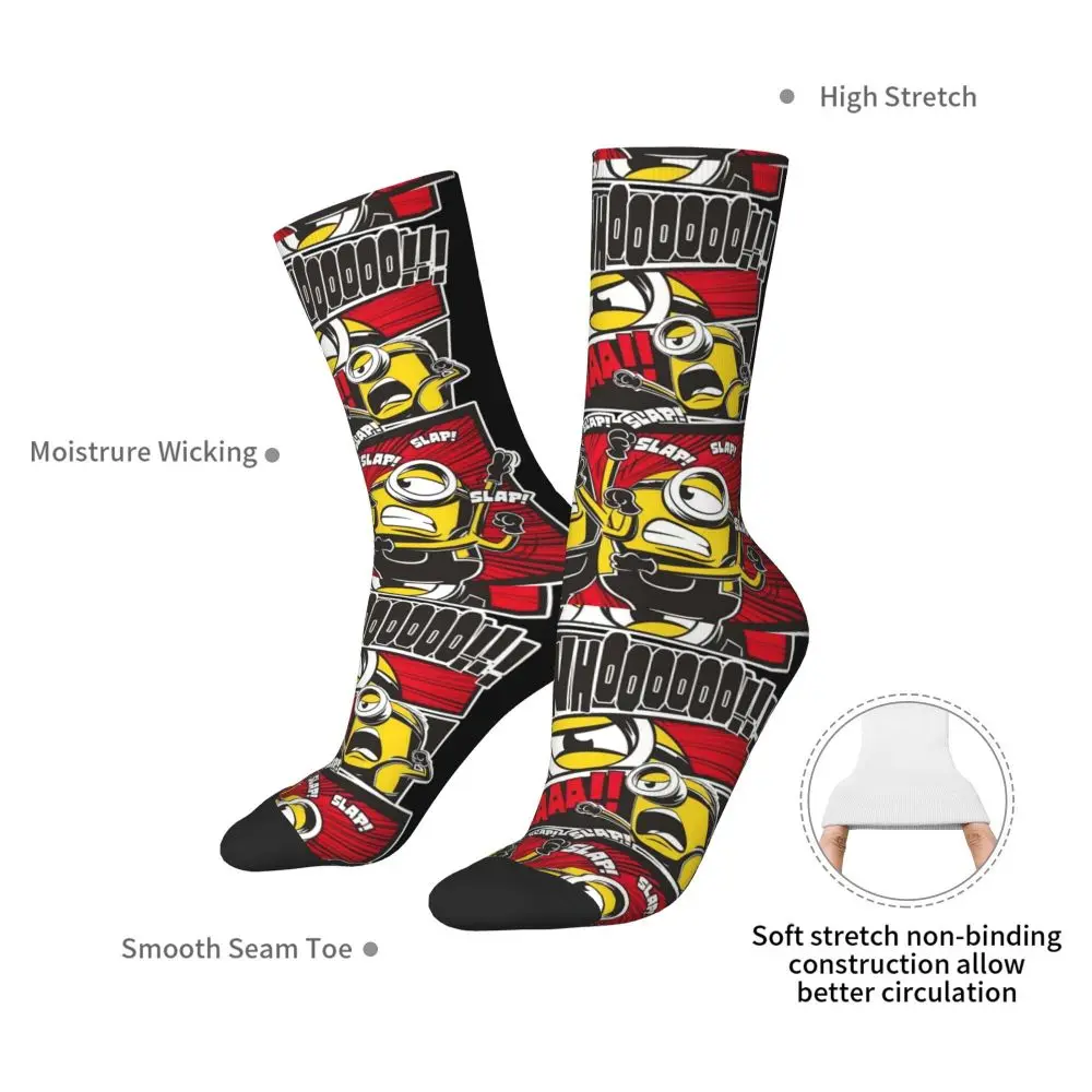 Custom Cool Print M- Minions Cartoon Socks for Women Men Stretchy Summer Autumn Winter M- Minions Bananas Crew Socks 37 S027bfd90dd1541beab0748d0f71605469