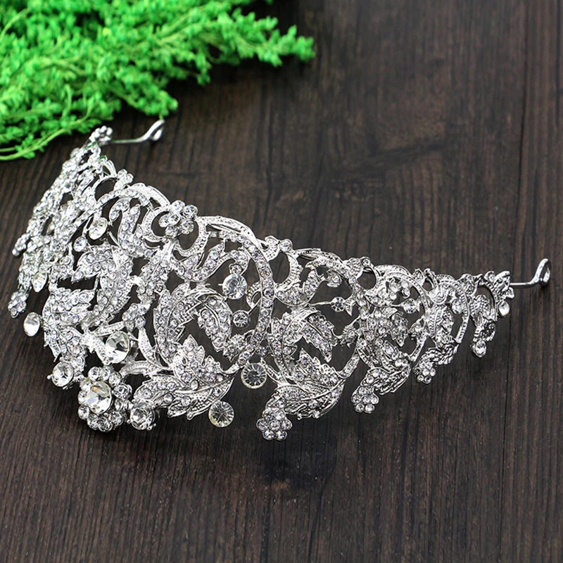 Gogeous Sparkling  Crystal Bridal Wedding Crown Tiaras Married Jewelry Hairwear Hair Accessory