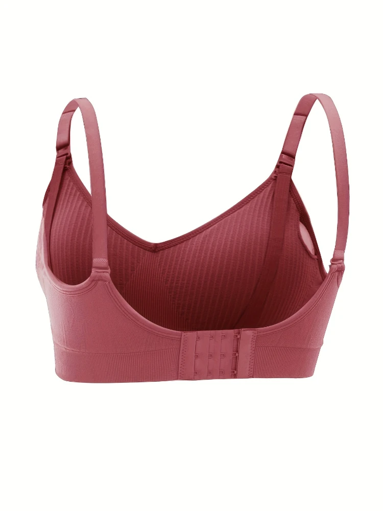 3PCS No Steel Ring with Sports Pad Bra Breastfeeding Non-sagging Vest-style Pregnant Women's Clothing Underwear Front Buckle 4