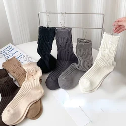 Socks Street Broken Hole Beggar Medium Tube Autumn Winter Pile Socks Hip-Hop Skateboard Cotton Fashion Socks Hosiery Underwear