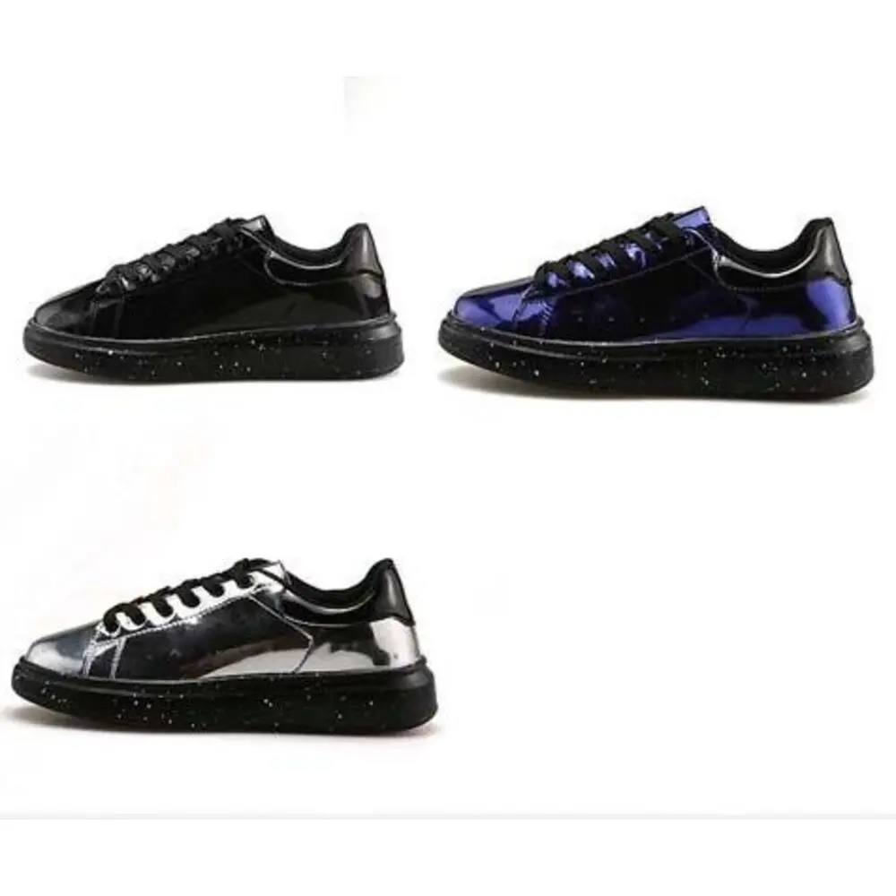 Ležérní platformové boty z lesklé lakované kůže_voghion.com