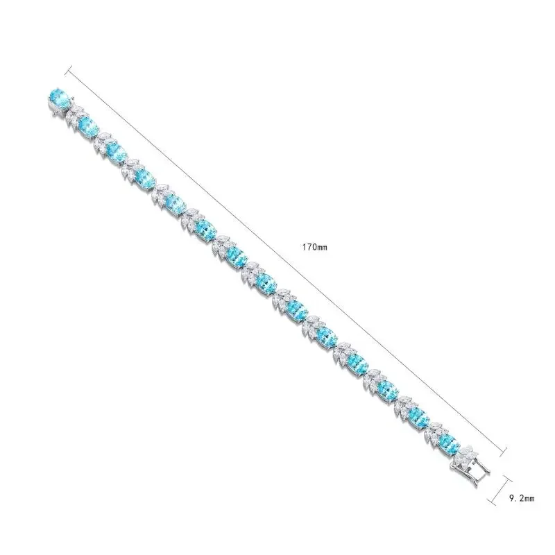 

RUIF 2024 New Popula Main Stone18.29ct Oval Shape S925 Silver Lad Grown Paraiba Sapphire Genstone Jewelry Making for WOMEN