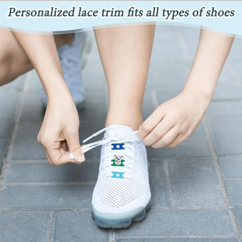 9 Colors Shoe Lace Charms Colorful Shoelaces Decorations Clips PVC Shoe Lace Tags 1.2x0.5x0.07 inch Shoelace Adapter DIY 36Pcs craft supplies