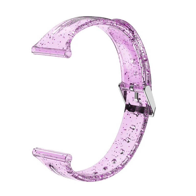 20mm 22mm Glitter Transparent Strap TPU Replacement Band for Samsung Galaxy Watch 42mm 46mm Active2 Huawei Watch GT2 Amazfit GTS