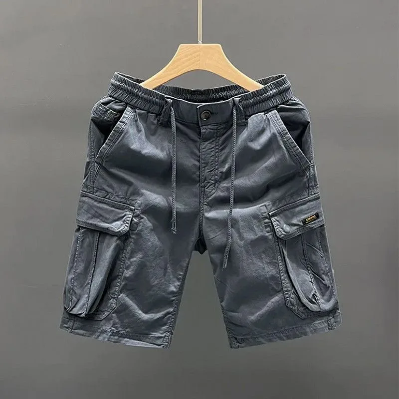 Men's Straight Leg Workwear Shorts Summer Casual Loose Fit Five Pocket Mid-Thigh Length Outerwear Polyester Cotton Blend - 3