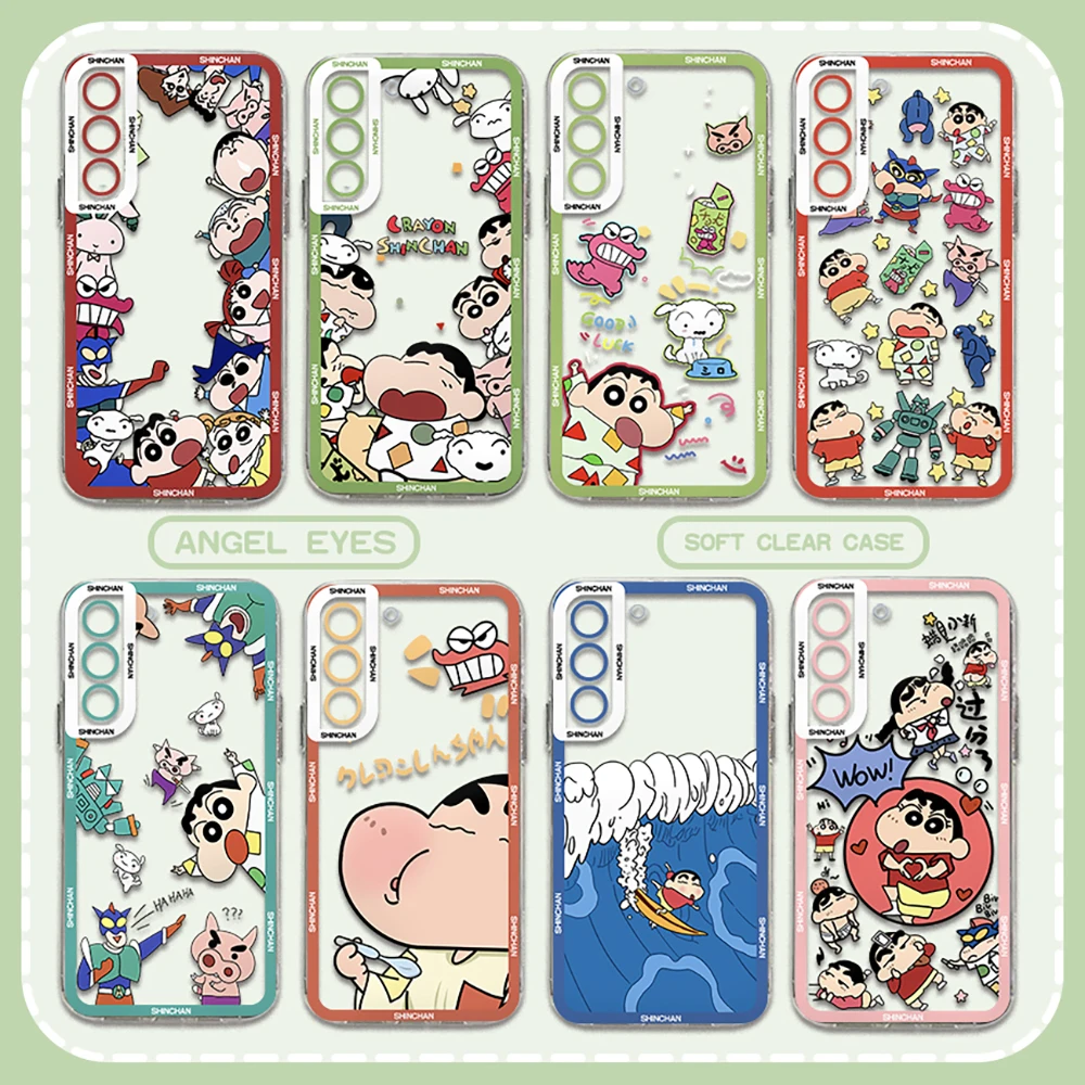 샤오미 레드미 애니메이션 크레용 신짱 휴대폰 케이스, 투명 커버, 노트 13, 12C, 11, 10, 10C, 10s, 9, 9s, 9A, 9T, 9C, 8, 7 프로 맥스, 4G, 5G 