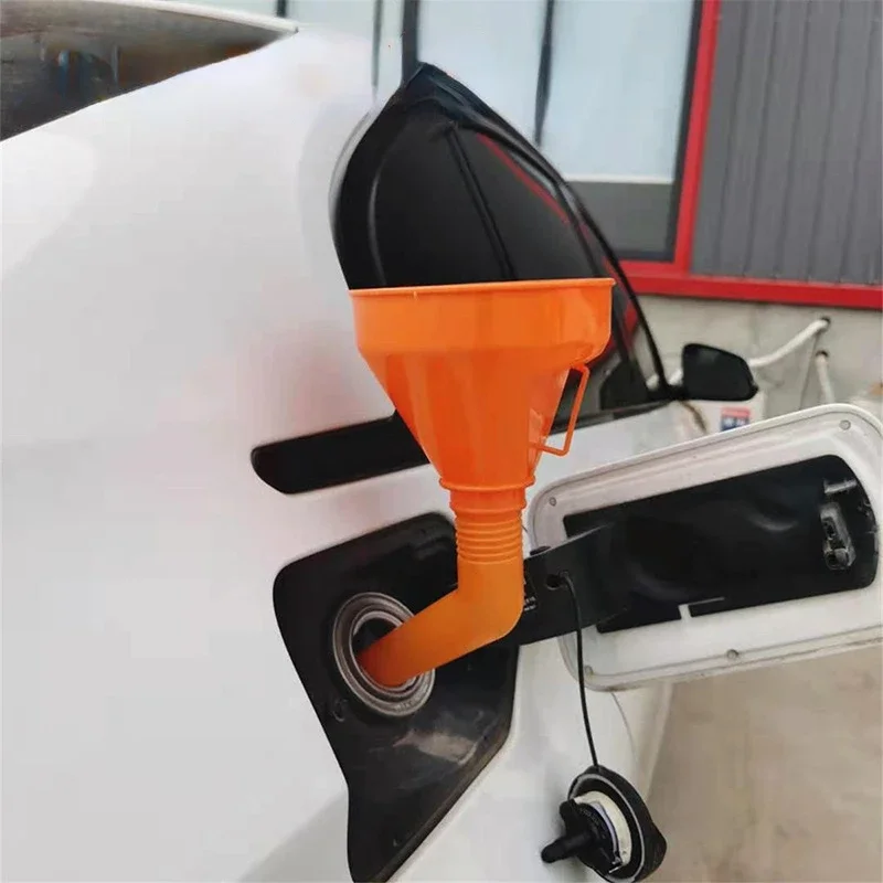 

Car Long Stem Funnel 130mm Auto Gasoline Oil Fuel Filling Tools Anti-splash Plastic Oil Funnel Motorcycle Refueling Tools