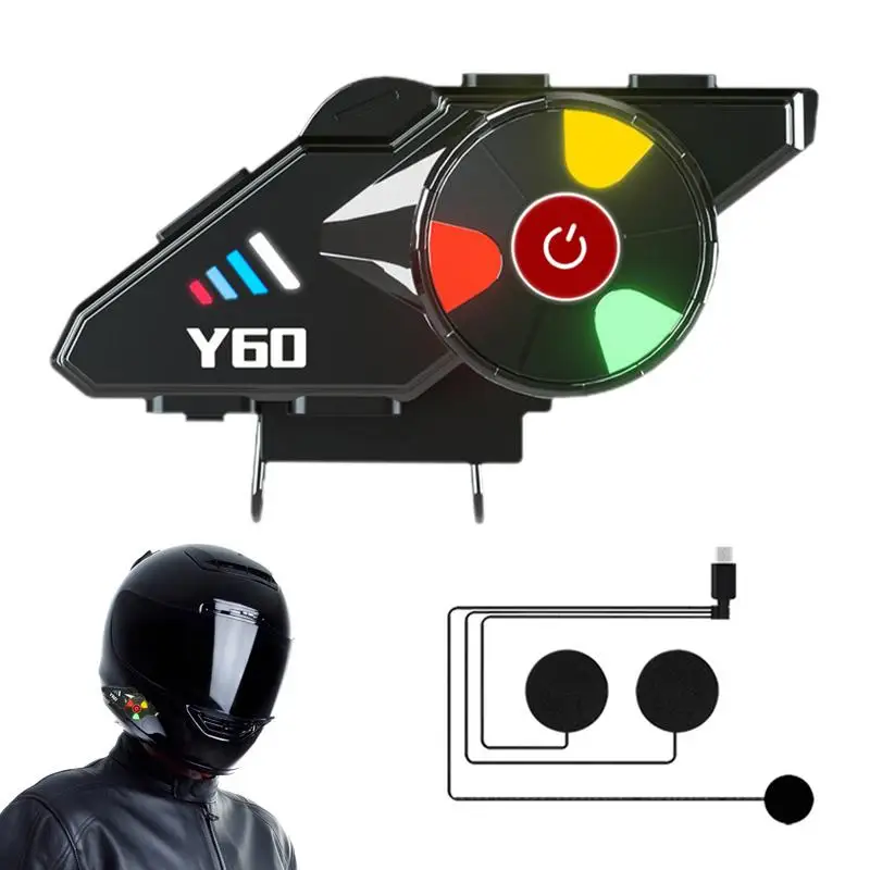 

Motorcycle Headset 1000mAh Communication Systems Intelligent BT Headphones Noise Reduction Ear Buds With RGB Lighting Motorcycle