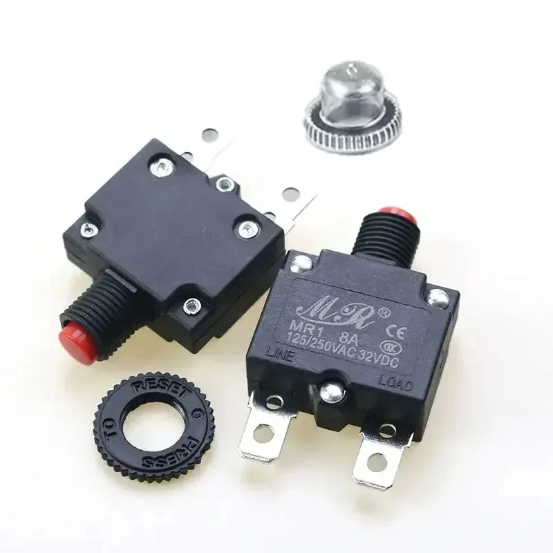 5-Piece Circuit Breaker Overload Protector Switch Set with Waterproof Cap (220V)