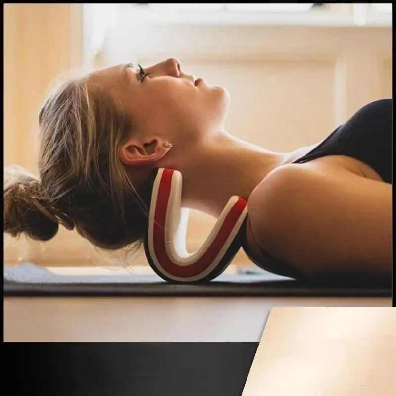 [CO]Design Appareil de relaxation pour le cou et les épaules, oreiller de traction cervicale pour étirer la colonne cervicale, orthèse cervicale portable[CO] 1