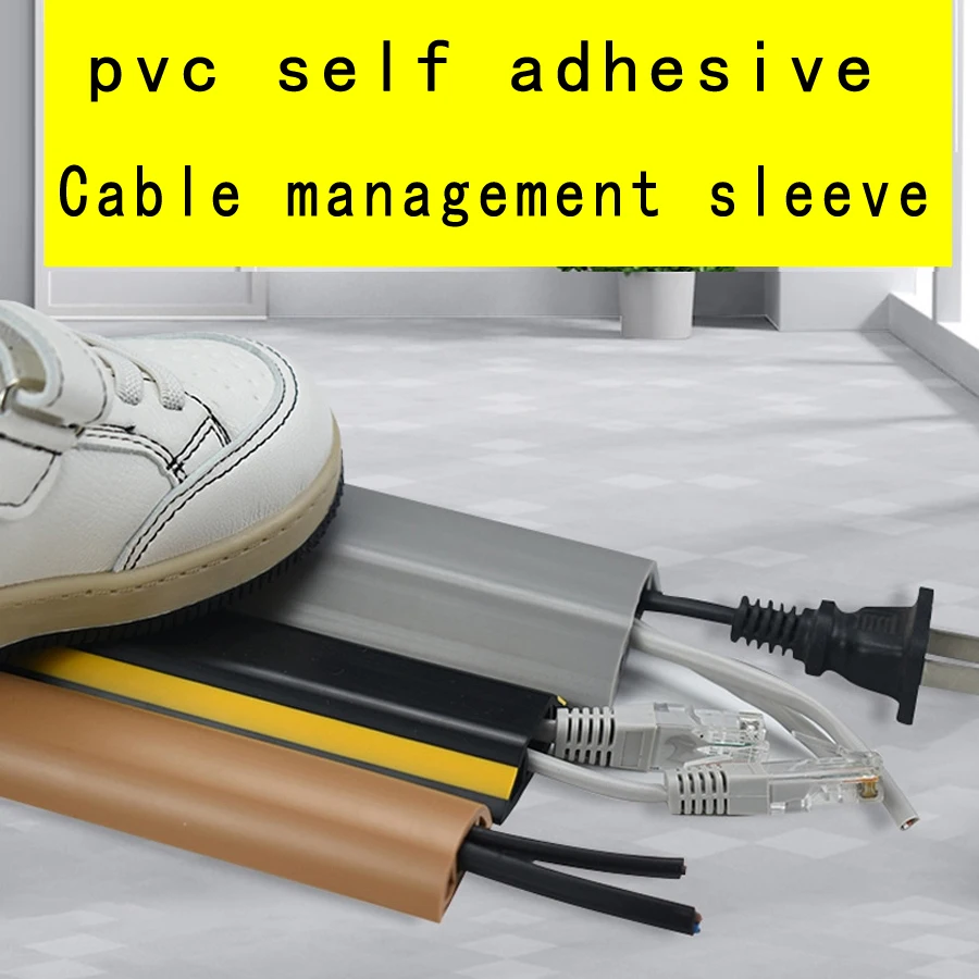 Canales de alambre para ocultar cables, gris medio redondo de PVC para  pared, kit de gestión de cables, autoadhesivo, cable de extensión flexible  de 1