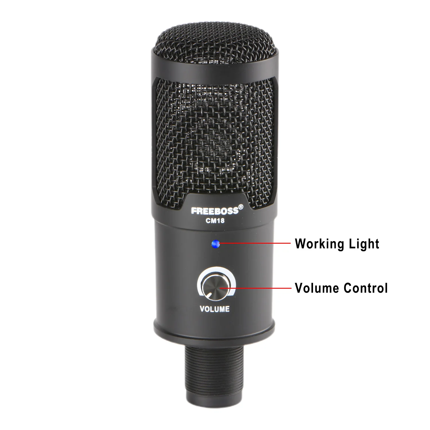 FREEBOSS Condenser USB Microphone Metal Cardioid Computer Recording Mic Live Gaming Streaming Broadcast Karaoke CM18 For Youtube usb microphone Microphones