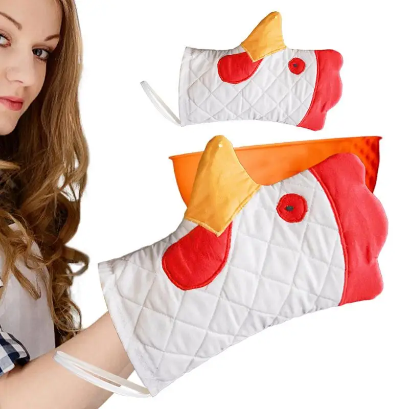

Oven Gloves Cute Cartoon Heat Resistant Cooking Gloves Non-Slip Kitchen Gloves Oven Gloves Cute Cartoon Oven Mitts Kitchen Glove
