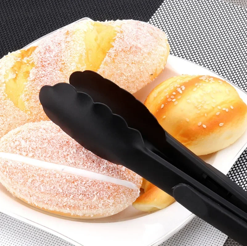 9/12/14 Inch Stainless Steel Food Tongs Barbecue Black Tong Bread BBQ Salad Tongs