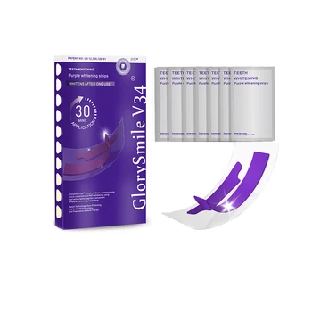 Strisce Sbiancanti per Denti Viola, Illuminano i Denti, Rimuovono la Placca e le Macchie, Pulizia Igiene Orale, Riducono la Sensibilità, Strumenti per lo Sbiancamento Dentale