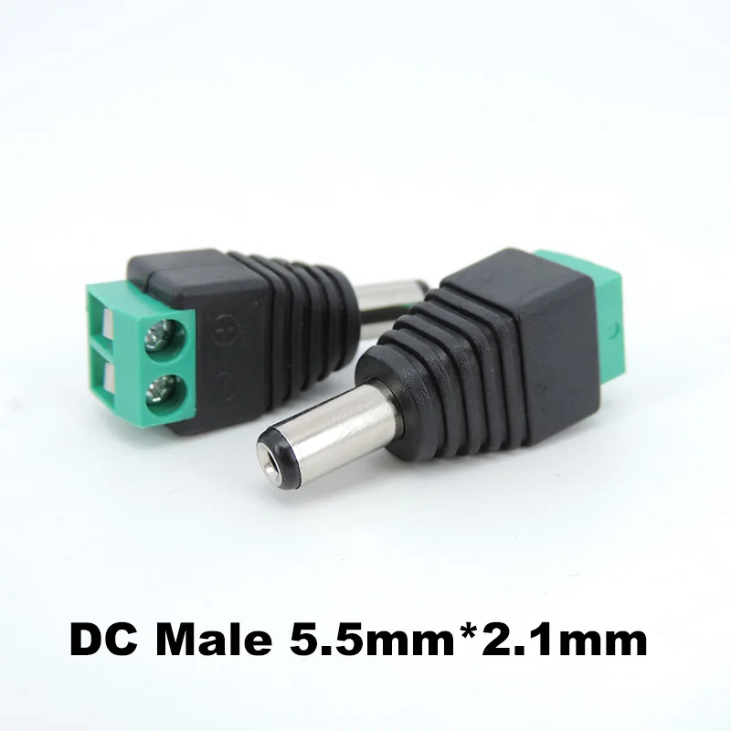 1 para/3 pary męskie + żeńskie 2.1mm x 5.5mm dla prądu stałego złącze Adapter gniazda Jack dla kamera telewizji przemysłowej H2