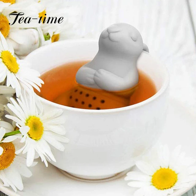 1pc Funny Rabbit Silicone Tea Brewer Mini Animal Tea Strainer Cute Yerba  Mate Tea Infuser Loose