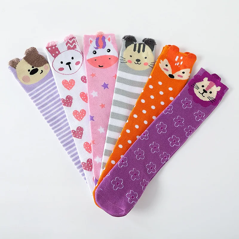 Girl Socks 3-12 Years Old Cotton Knee High Socks Lovely Long Children Knee Kids Dance Girl Todder Baby cotton knee socks