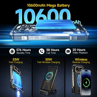 Ulefone Armor 27T Pro 5G Rugged Phone 10600mAh Android 14 Smartphone 50MP+64MP Night Camera 6.78" 120Hz 24GB+256GB NFC Mobile 2