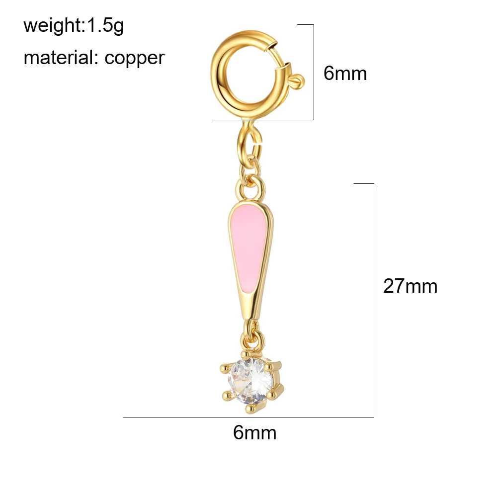 3 Stück rosa Y2K süße Emaille Charms Großhandel Herz Auge Stern Mond Getränk Eis Anhänger Karabinerhaken DIY Halskette Armband Schlüsselanhänger – Detail 12