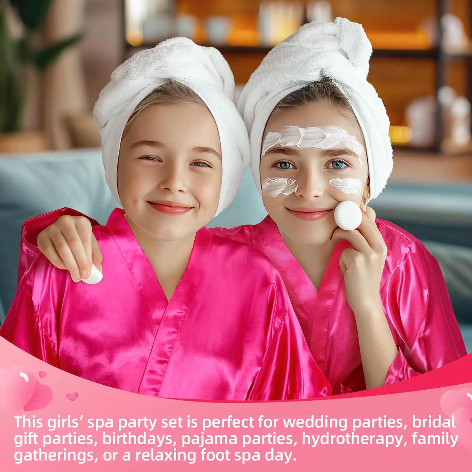 Spa Party Pink Bridesmaid Pjs 6-15 Set Muti Colors Spa Party Robe