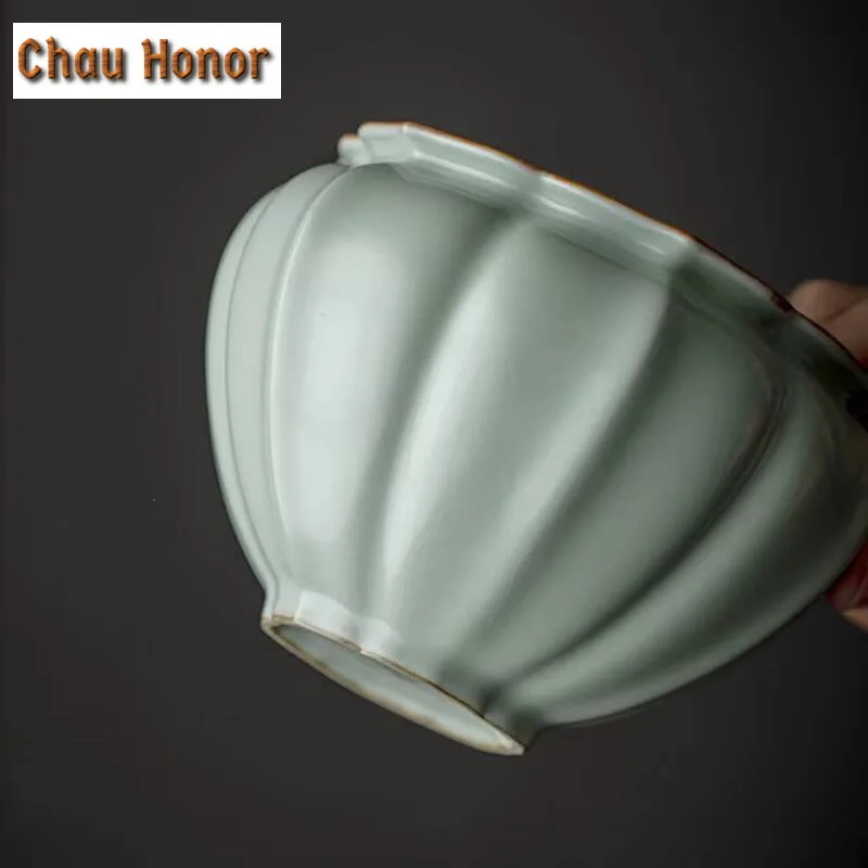 500ml Azure Ru Kiln Jianshui Ceramic Wash Tea Bowl Handmade Home Kung Fu Tea Set Tea Residue Bucket Tea Ceremony Accessories