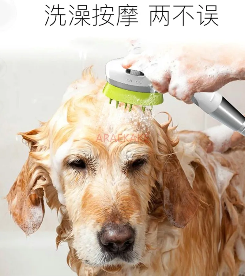 Dog shower, pet shower, massage, shower head, universal flushing device for cats and dogs with switch, handheld shower