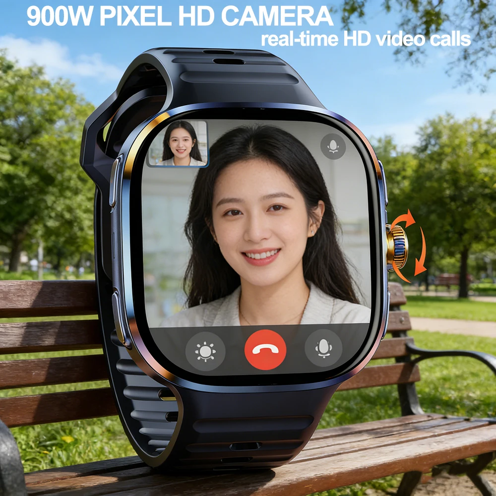 5G/4G/3G 풀 네트워크 스마트워치 2.40 HD AMOLED 스크린 16GB+256GB RAM 900W 화상 통화 구글 플레이 WIFI GPS 스마트워치 2100mAh