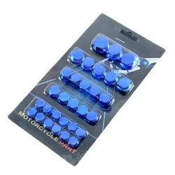 30-Piece Decorative Colored Nut Cover Set for Motorcycles and Electric Scooters (Blue)
