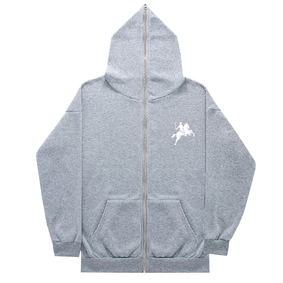 2024 Herren Strickjacke Solide Gedruckt Lose Hip Hop Jacke Zip Hoodie Sweatshirt_voghion.com