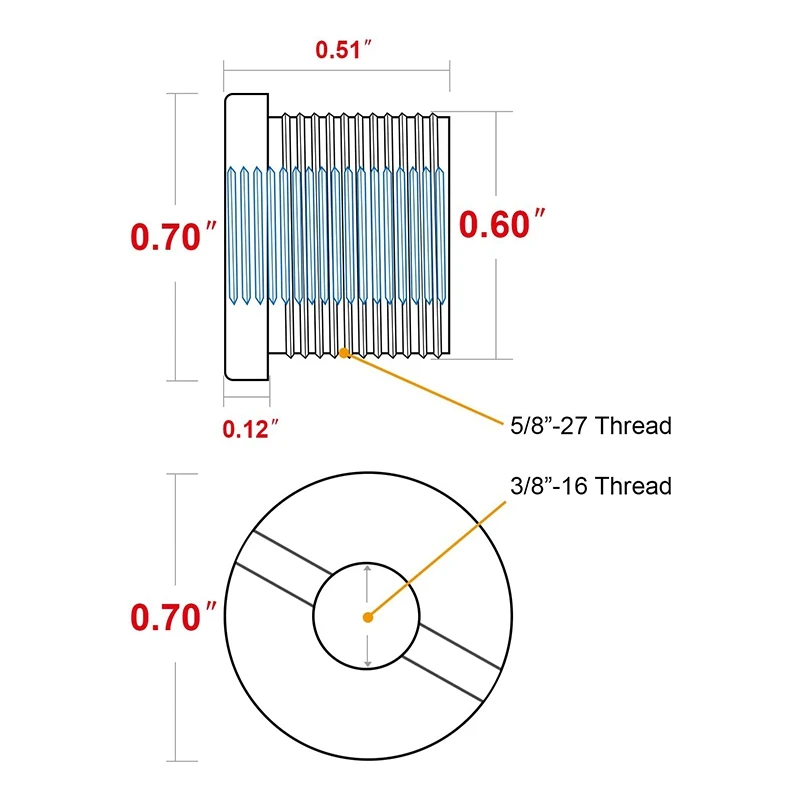 6 Pcs 5/8 Inch Male To 3/8 Inch Female Mic Converter Threaded Screw Adapter With Knurls For Microphone Stands Mounts
