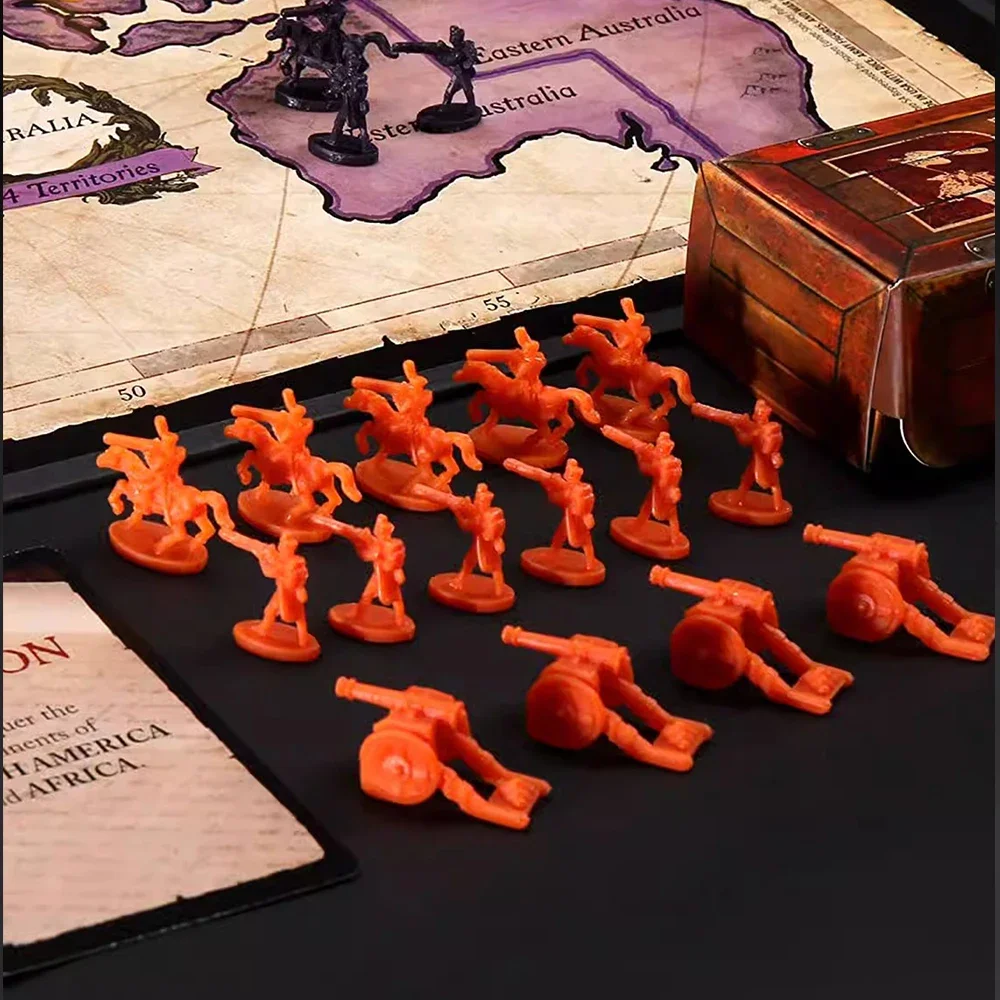 Classic Risk Interactive Card Table Game 1 Risk-Strategic Conquest Game -2 to 5 Players-Family Checkerboard -1 Year Old