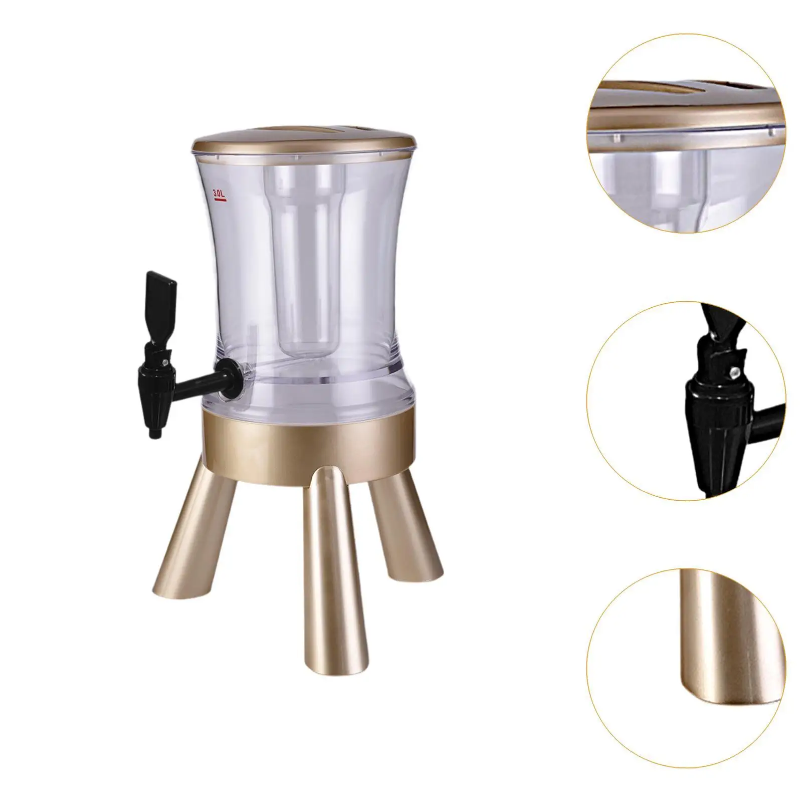 Beer Tower 3L Tabletop Margarita Beer Tower Dispenser for Wall Home Kitchens Bar