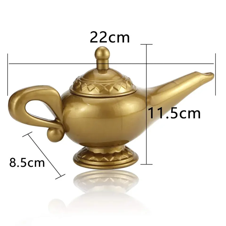 2Pcs Gold 1/12 Miniature Aladdin Genie Lamp | Dollhouse Decor Accessories For Miniature Displays