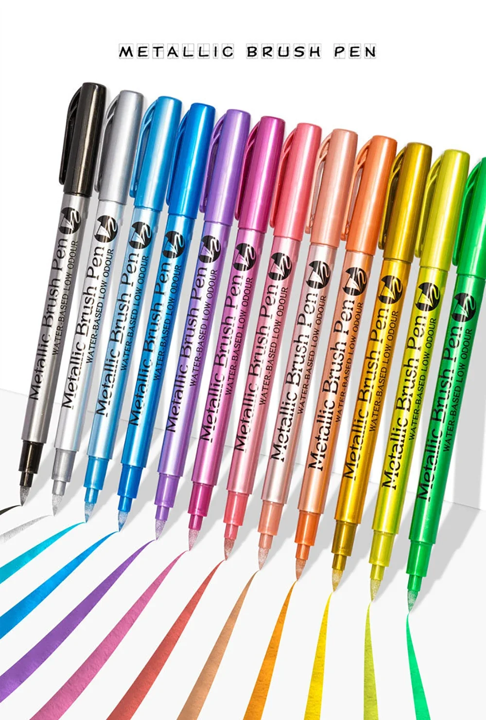 12 Colors Metallic Markers Pens colors Paint Pens for Black