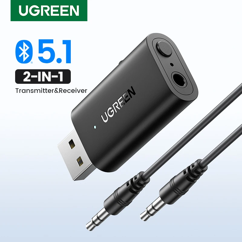 UGREEN2in1BluetoothCarAdapterBluetooth51StereoTransmitter