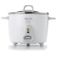 AROMA® 14-Cup Cooked / 3Qt. Select Stainless® Rice & Grain Cooker White New ARC-757-1SG 1