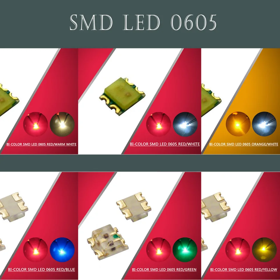 Module Red Astd Leds Ready-to-Use LED Components 20pcs Pre-soldered - Red & Warm White, 0605 ...