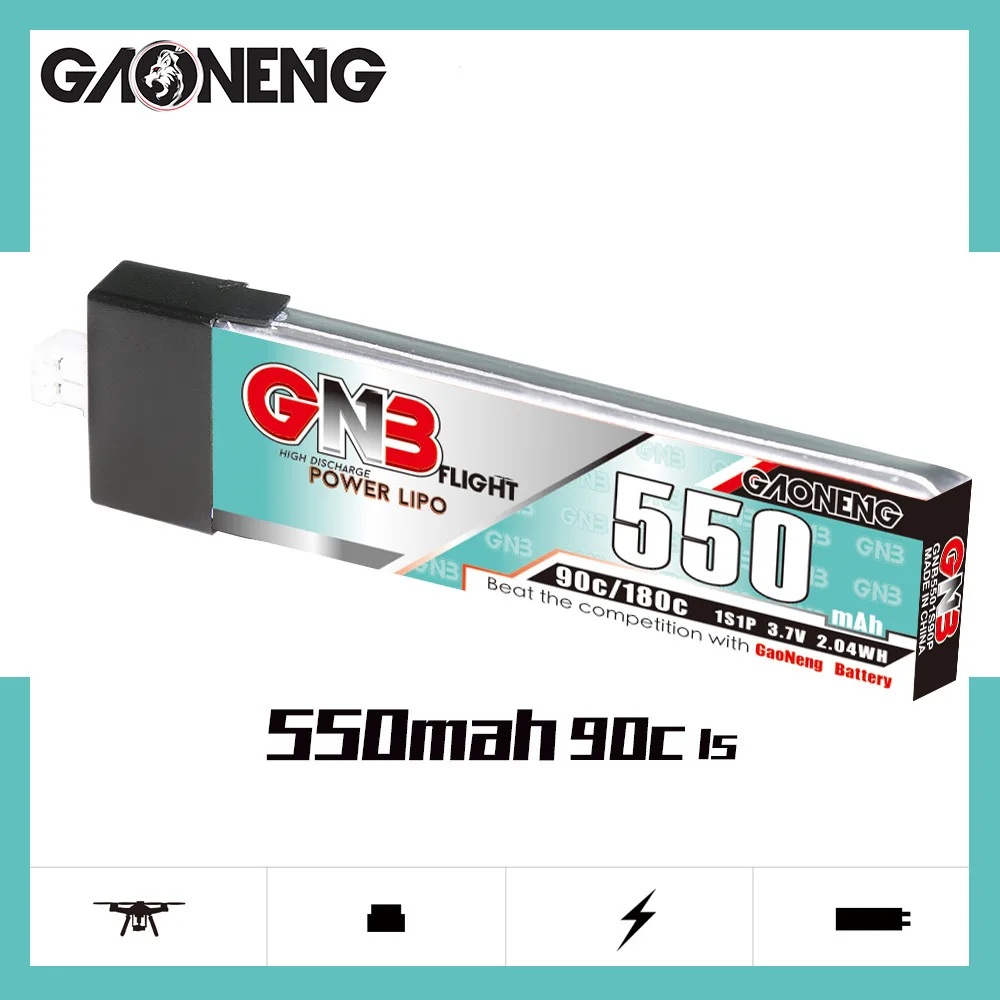 Upgraded 550mAh GNB 1s 3.7v 90c/180c Lipo Battery For RC Helicopter Quadcopter FPV Racing Drone Spare Parts 3.7v Battery rc drone battery