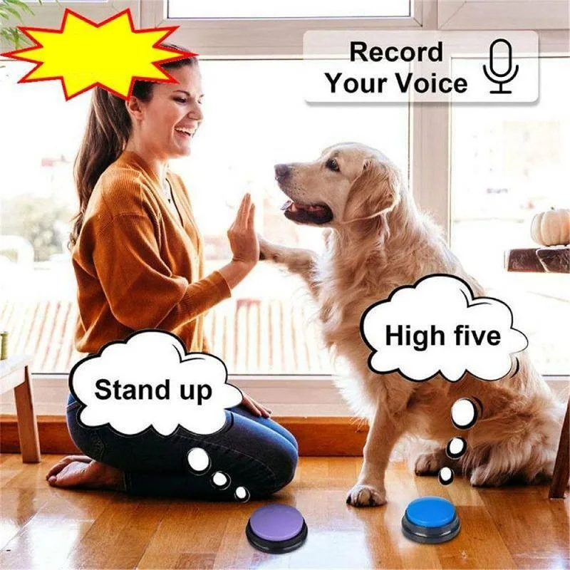 Pet Buttons for Communication Talking Voice Recording Dog Speaking Recordable Buttons Cat Training Funny Gift for Answer