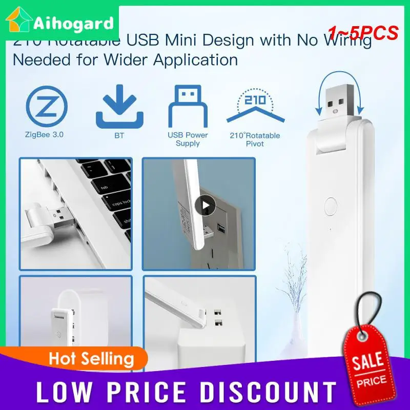 

1~5PCS Moes Tuya Smart USB Multi-mode Gateway Bluetooth+ZigBee Wireless Hub Control Smart Home Control Compatible with Alexa