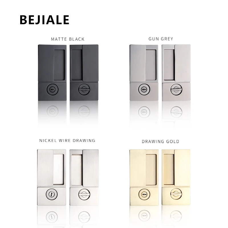 Sliding Door Flat Sliding Door Lock Embedded Pocket Hook Lock Handleless Balcony Folding Modern Silent